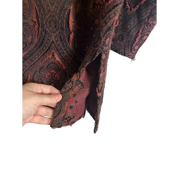 Chicos Floral Jacket L Orange Retro Boho Western Paisley Tapestry Artsy Classic - Picture 3 of 13